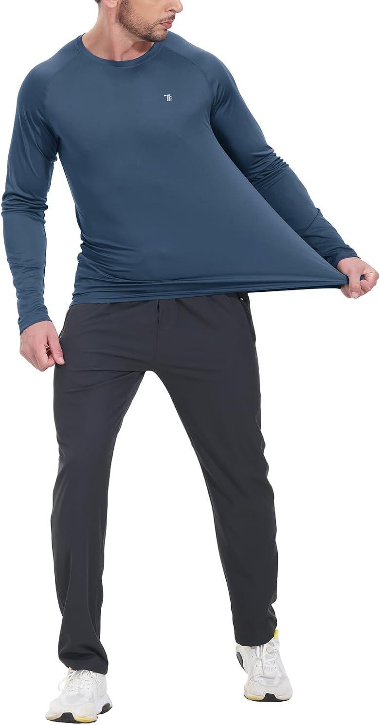imageTBMPOY Mens Sun Protection Hiking Shirts Long Sleeve Water UPF 50 SPF UV Shirts Lightweight Fishing Hiking Swimming14blue Grey