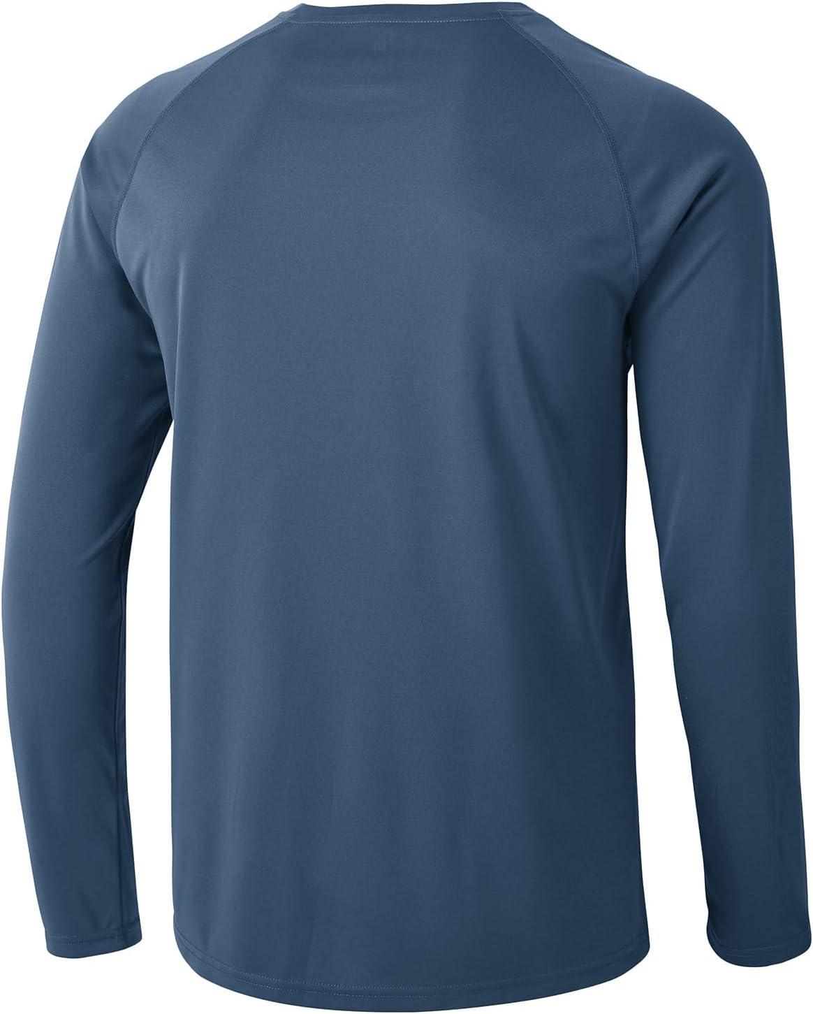 imageTBMPOY Mens Sun Protection Hiking Shirts Long Sleeve Water UPF 50 SPF UV Shirts Lightweight Fishing Hiking Swimming14blue Grey