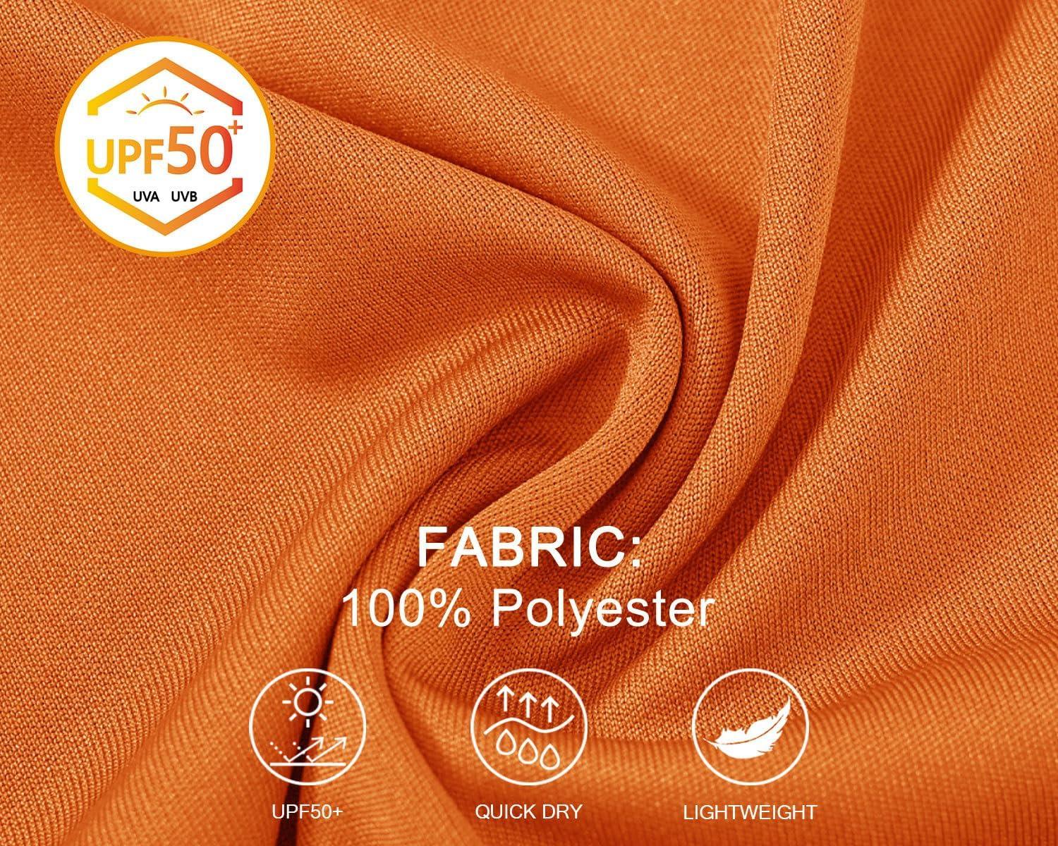 imageTBMPOY Mens Sun Protection Hiking Shirts Long Sleeve Water UPF 50 SPF UV Shirts Lightweight Fishing Hiking Swimming15orange