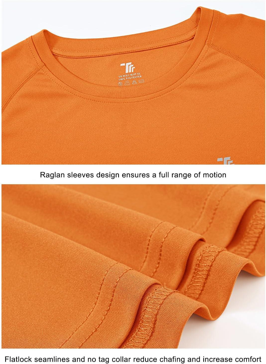 imageTBMPOY Mens Sun Protection Hiking Shirts Long Sleeve Water UPF 50 SPF UV Shirts Lightweight Fishing Hiking Swimming15orange