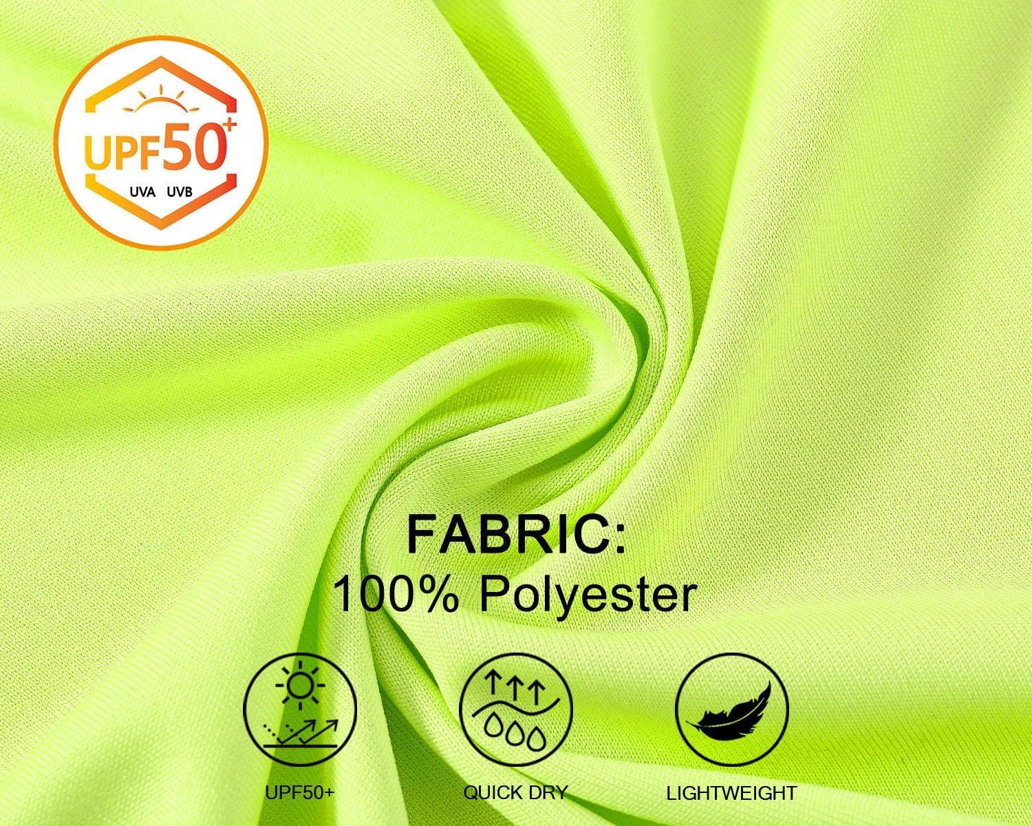 imageTBMPOY Mens Sun Protection Hiking Shirts Long Sleeve Water UPF 50 SPF UV Shirts Lightweight Fishing Hiking Swimming16fluorescent Green