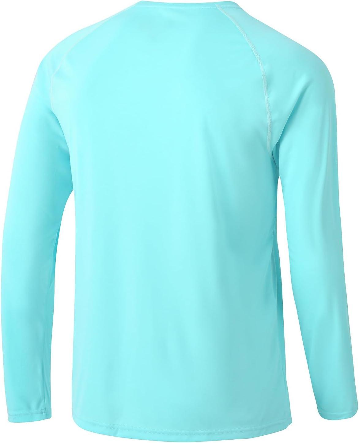 imageTBMPOY Mens Sun Protection Hiking Shirts Long Sleeve Water UPF 50 SPF UV Shirts Lightweight Fishing Hiking Swimming19ice Blue