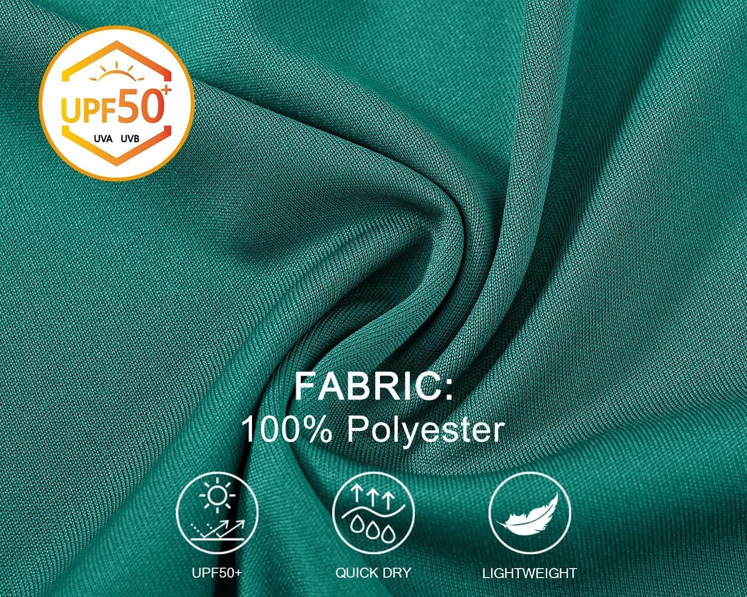 imageTBMPOY Mens Sun Protection Hiking Shirts Long Sleeve Water UPF 50 SPF UV Shirts Lightweight Fishing Hiking Swimming20dark Green
