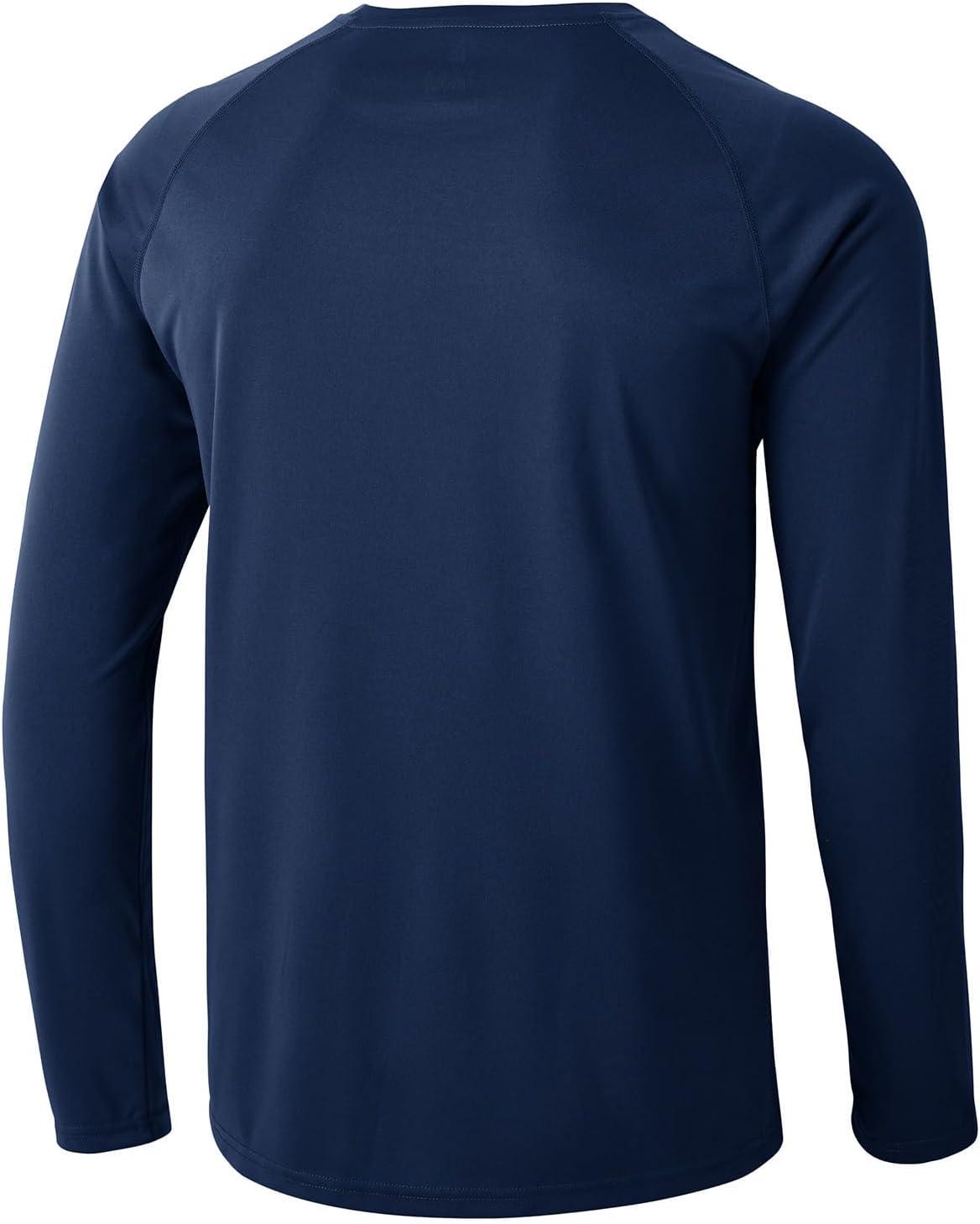 imageTBMPOY Mens Sun Protection Hiking Shirts Long Sleeve Water UPF 50 SPF UV Shirts Lightweight Fishing Hiking Swimming2navy