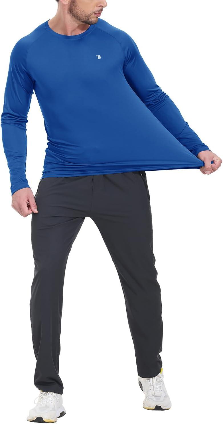 imageTBMPOY Mens Sun Protection Hiking Shirts Long Sleeve Water UPF 50 SPF UV Shirts Lightweight Fishing Hiking Swimming3dark Blue