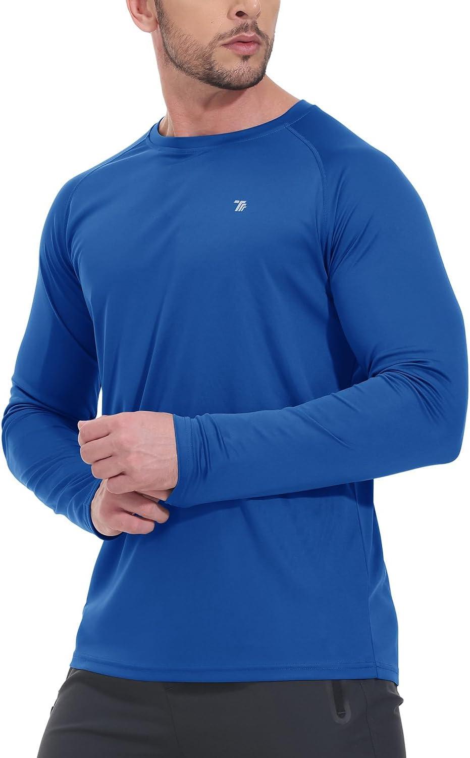 imageTBMPOY Mens Sun Protection Hiking Shirts Long Sleeve Water UPF 50 SPF UV Shirts Lightweight Fishing Hiking Swimming3dark Blue