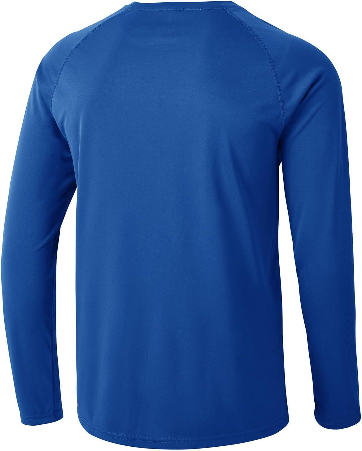 imageTBMPOY Mens Sun Protection Hiking Shirts Long Sleeve Water UPF 50 SPF UV Shirts Lightweight Fishing Hiking Swimming3dark Blue
