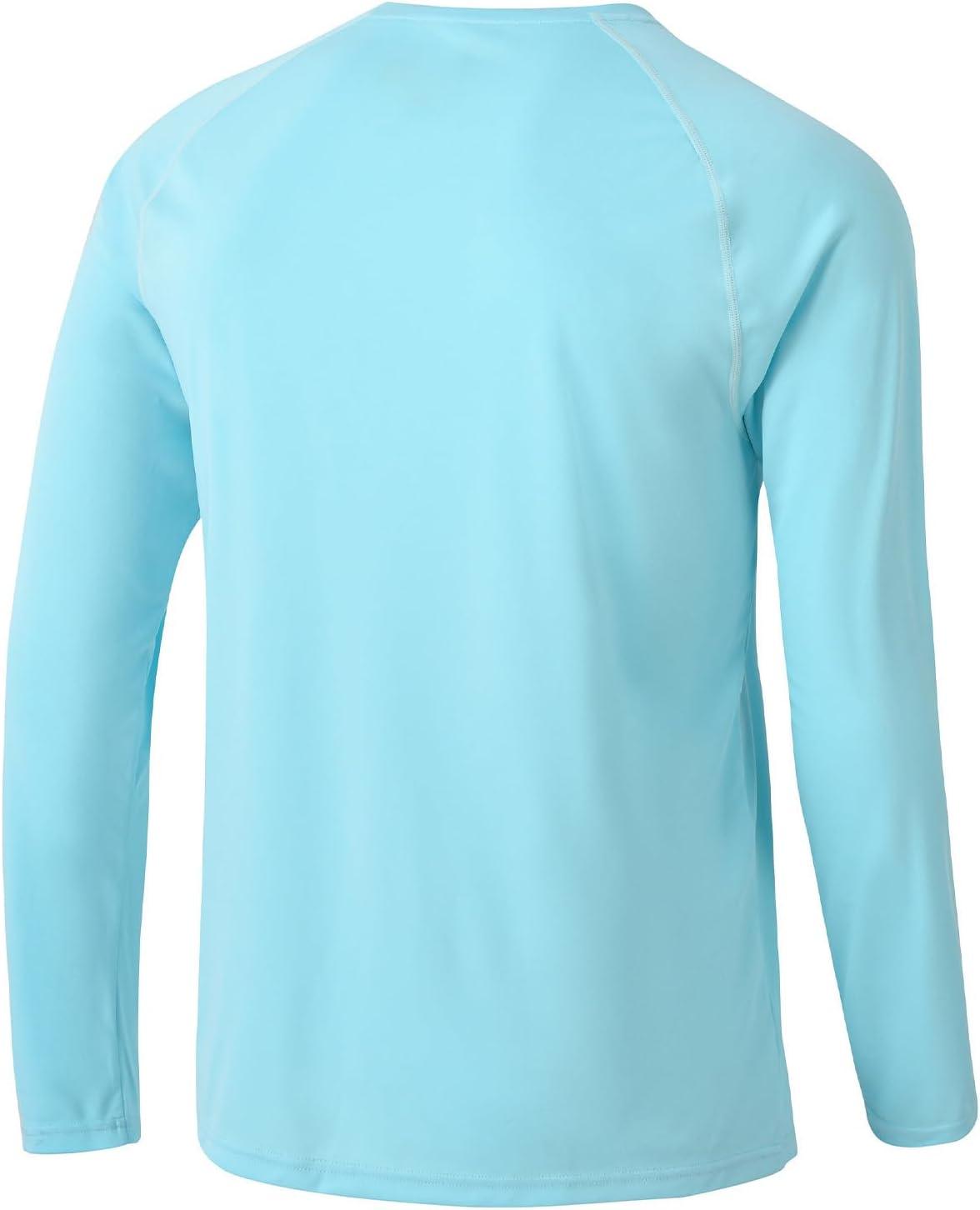 imageTBMPOY Mens Sun Protection Hiking Shirts Long Sleeve Water UPF 50 SPF UV Shirts Lightweight Fishing Hiking Swimming4light Blue