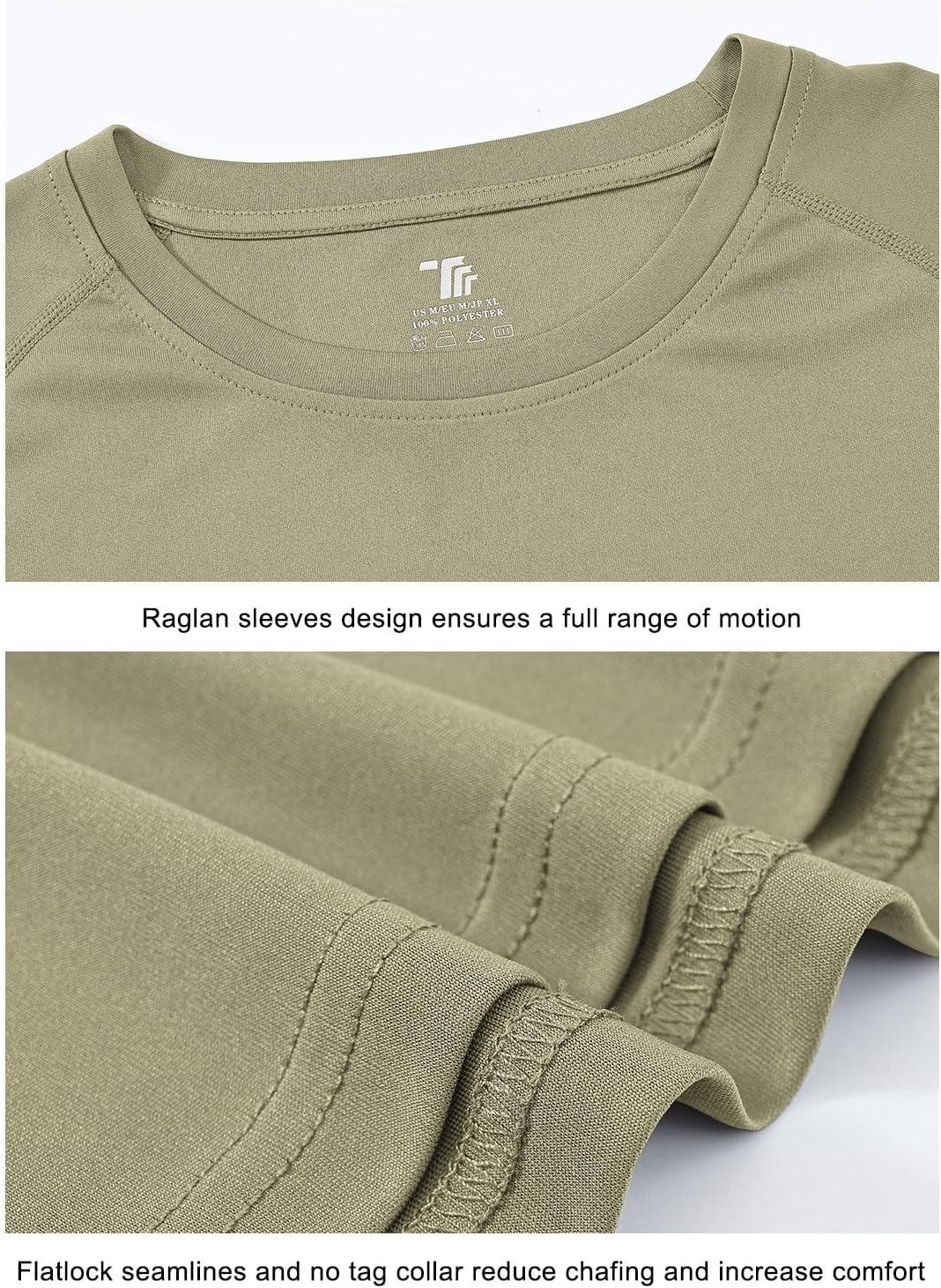 imageTBMPOY Mens Sun Protection Hiking Shirts Long Sleeve Water UPF 50 SPF UV Shirts Lightweight Fishing Hiking Swimming5khaki