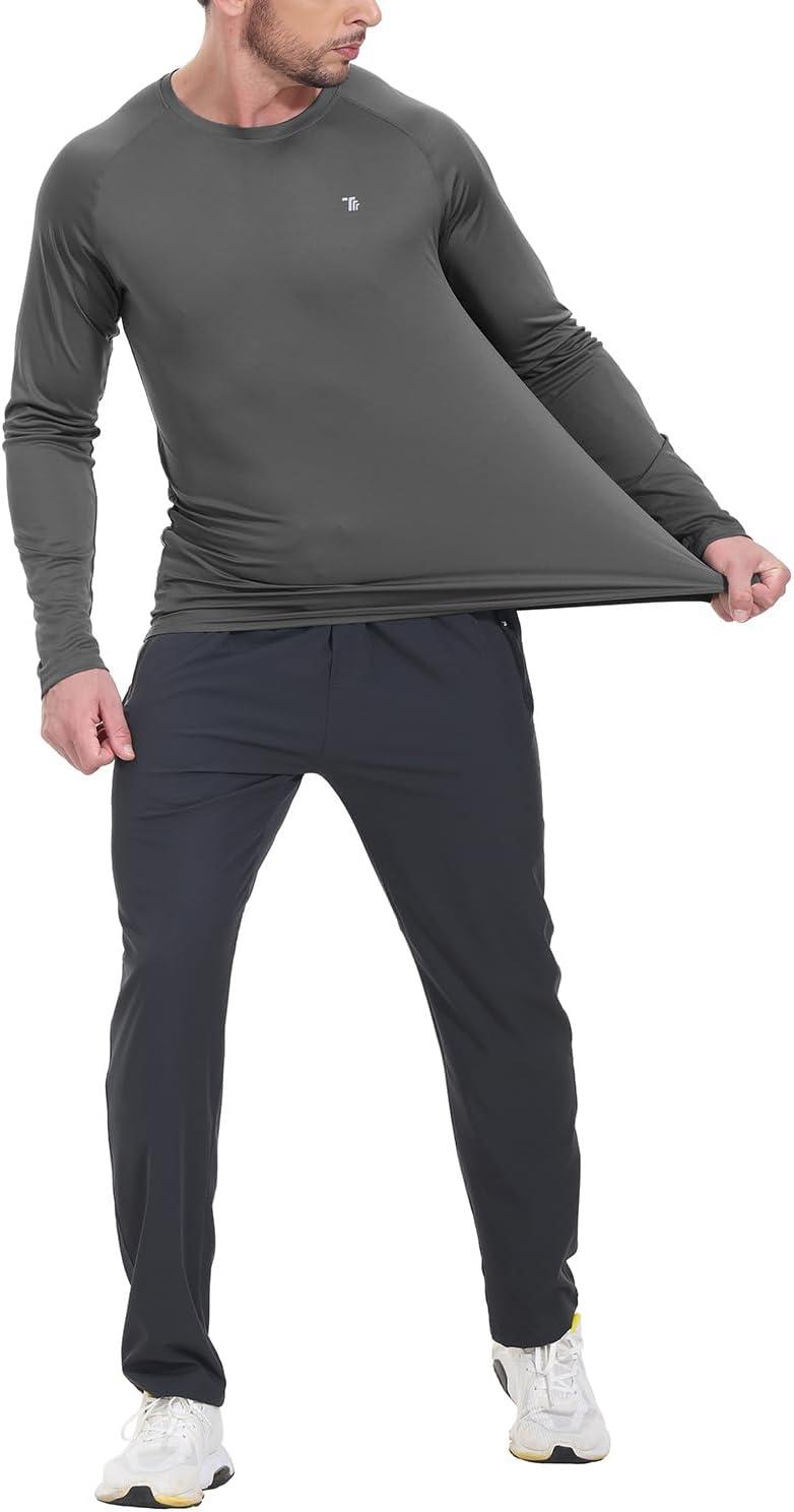imageTBMPOY Mens Sun Protection Hiking Shirts Long Sleeve Water UPF 50 SPF UV Shirts Lightweight Fishing Hiking Swimming6dark Grey