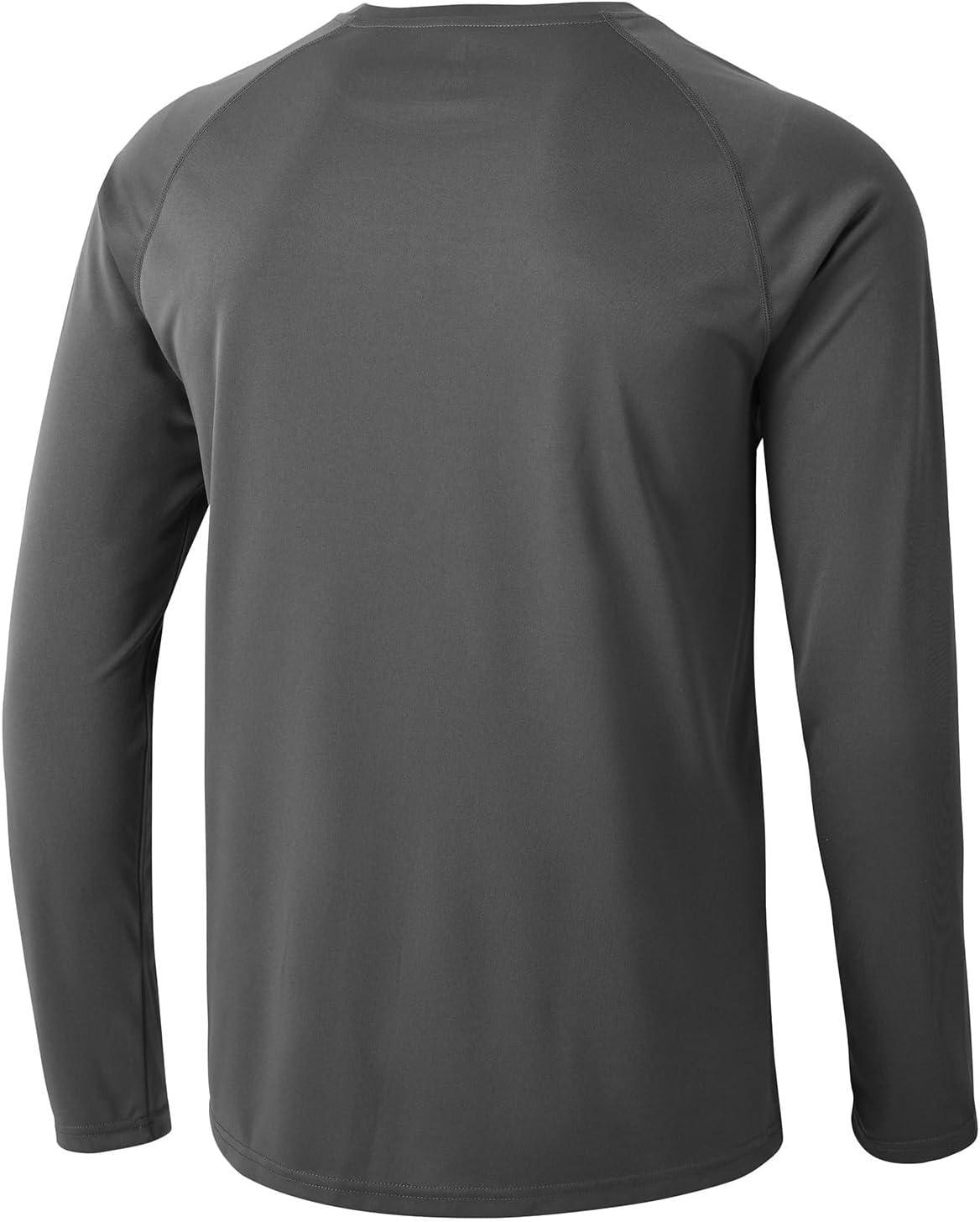imageTBMPOY Mens Sun Protection Hiking Shirts Long Sleeve Water UPF 50 SPF UV Shirts Lightweight Fishing Hiking Swimming6dark Grey