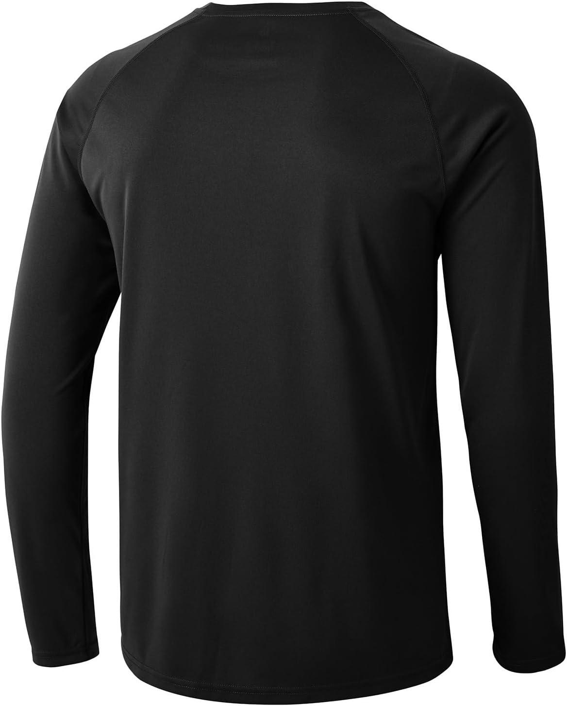 imageTBMPOY Mens Sun Protection Hiking Shirts Long Sleeve Water UPF 50 SPF UV Shirts Lightweight Fishing Hiking Swimming7black