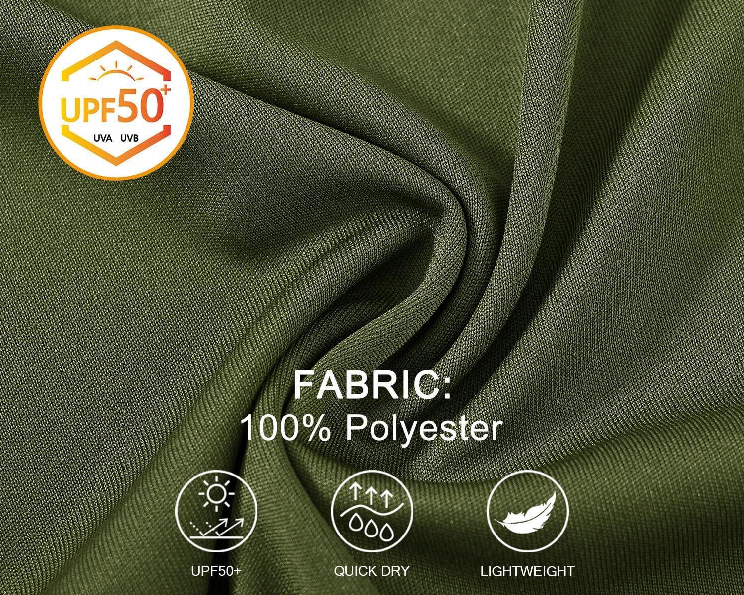 imageTBMPOY Mens Sun Protection Hiking Shirts Long Sleeve Water UPF 50 SPF UV Shirts Lightweight Fishing Hiking Swimming8army Green