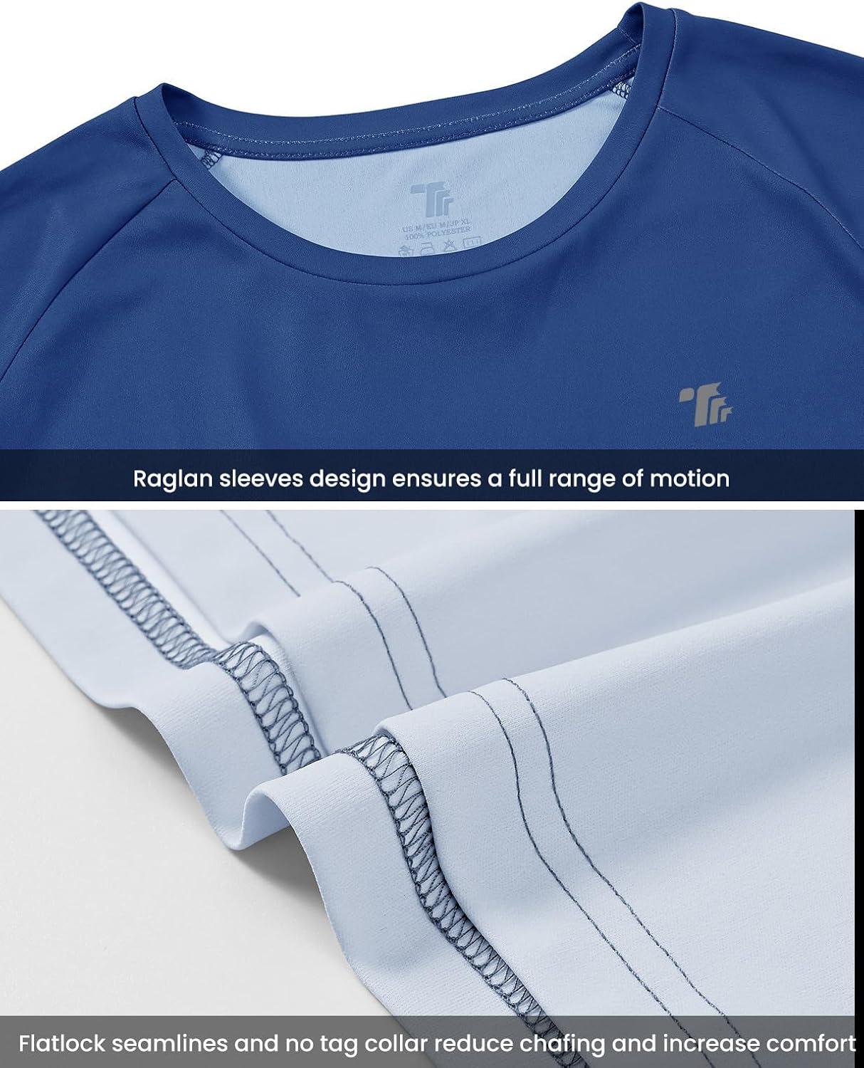 imageTBMPOY Mens Sun Protection Hiking Shirts Long Sleeve Water UPF 50 SPF UV Shirts Lightweight Fishing Hiking SwimmingDark Blue Gradient