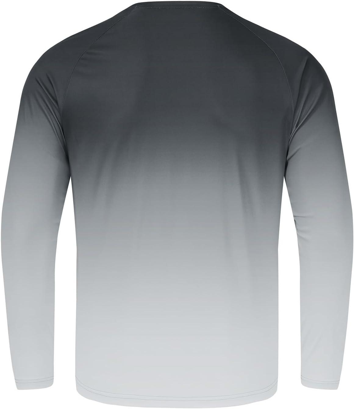 imageTBMPOY Mens Sun Protection Hiking Shirts Long Sleeve Water UPF 50 SPF UV Shirts Lightweight Fishing Hiking SwimmingDark Grey Gradient