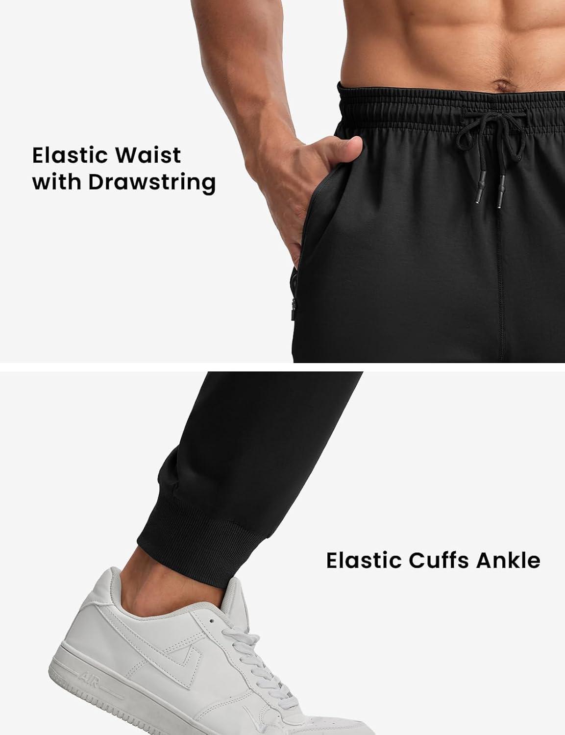 imageTBMPOY Mens Sweatpants with Zipper Pockets Lightweight Joggers Slim Fit Athletic Pants for Track Running WorkoutBlack