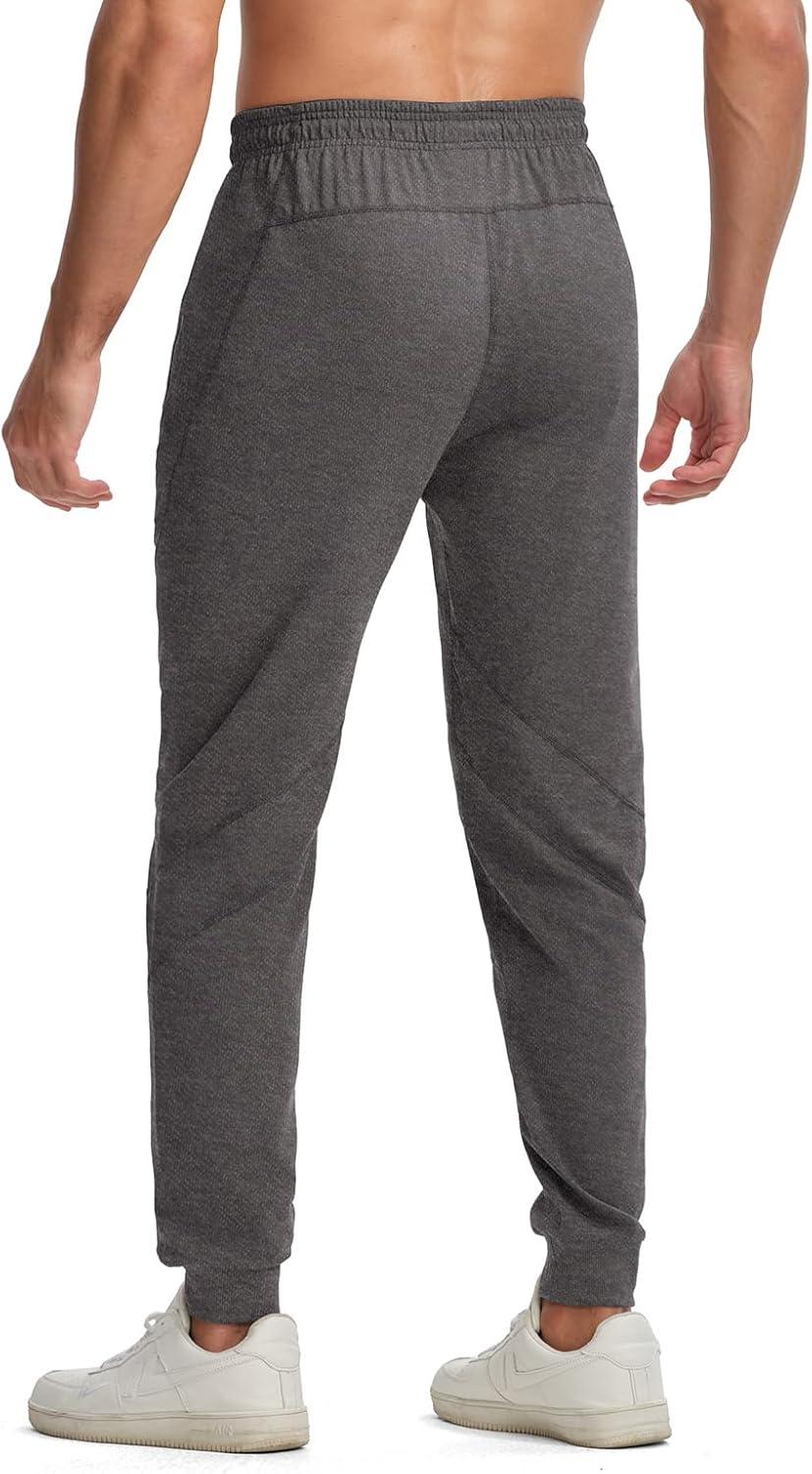imageTBMPOY Mens Sweatpants with Zipper Pockets Lightweight Joggers Slim Fit Athletic Pants for Track Running WorkoutDark Grey