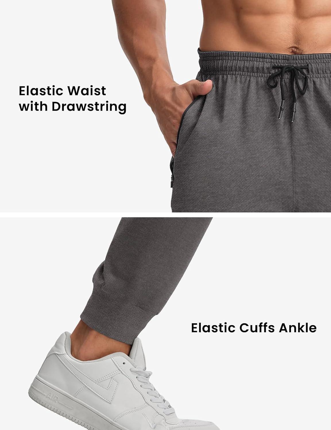imageTBMPOY Mens Sweatpants with Zipper Pockets Lightweight Joggers Slim Fit Athletic Pants for Track Running WorkoutDark Grey