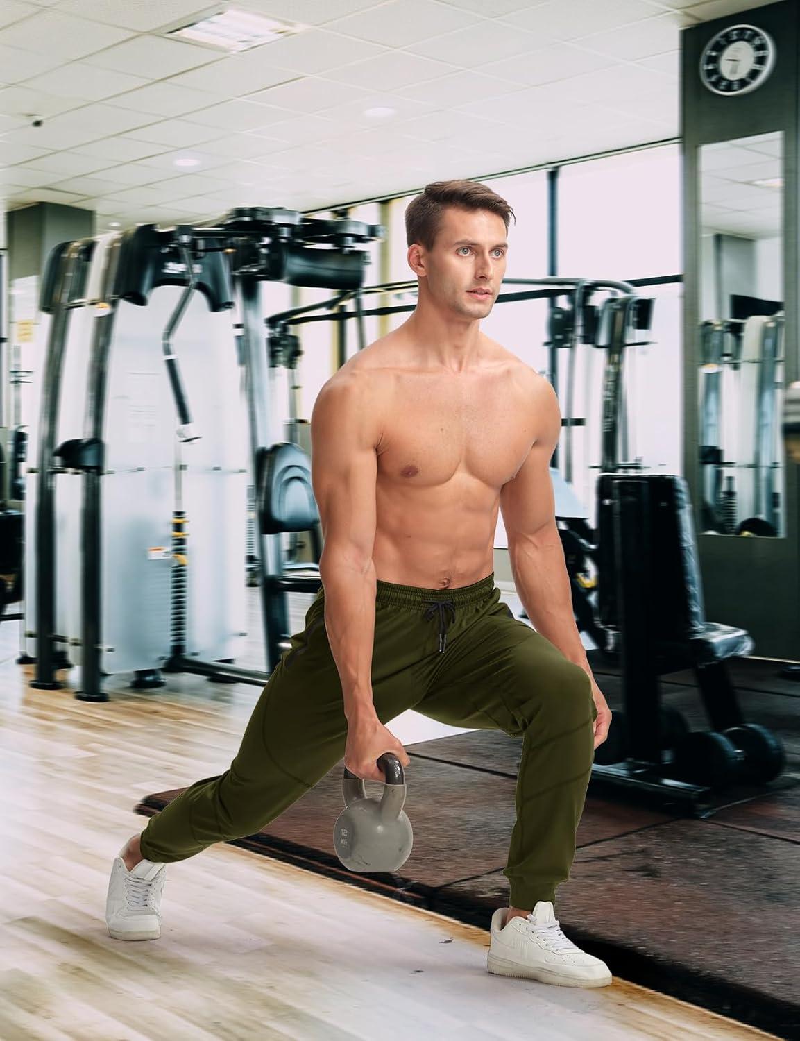 imageTBMPOY Mens Sweatpants with Zipper Pockets Lightweight Joggers Slim Fit Athletic Pants for Track Running WorkoutGreen