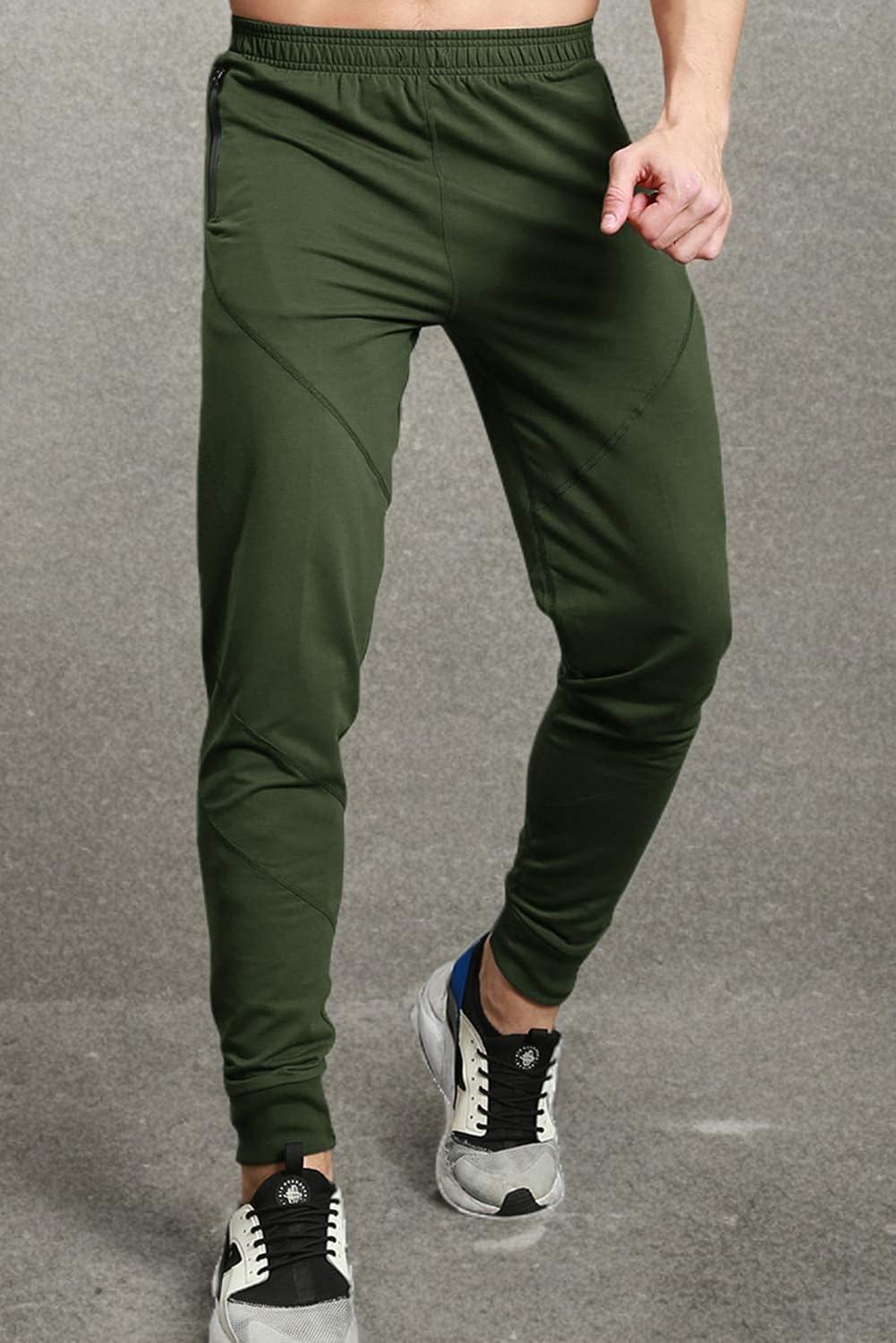 imageTBMPOY Mens Sweatpants with Zipper Pockets Lightweight Joggers Slim Fit Athletic Pants for Track Running WorkoutGreen