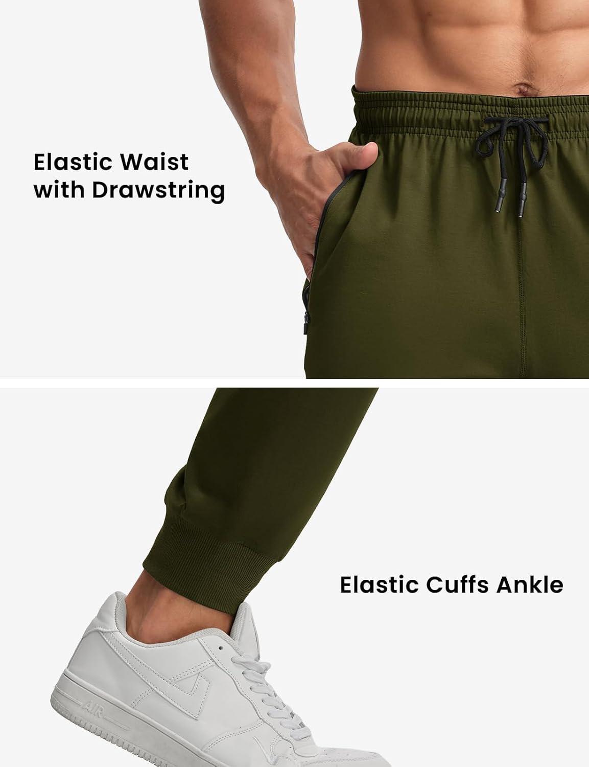 imageTBMPOY Mens Sweatpants with Zipper Pockets Lightweight Joggers Slim Fit Athletic Pants for Track Running WorkoutGreen