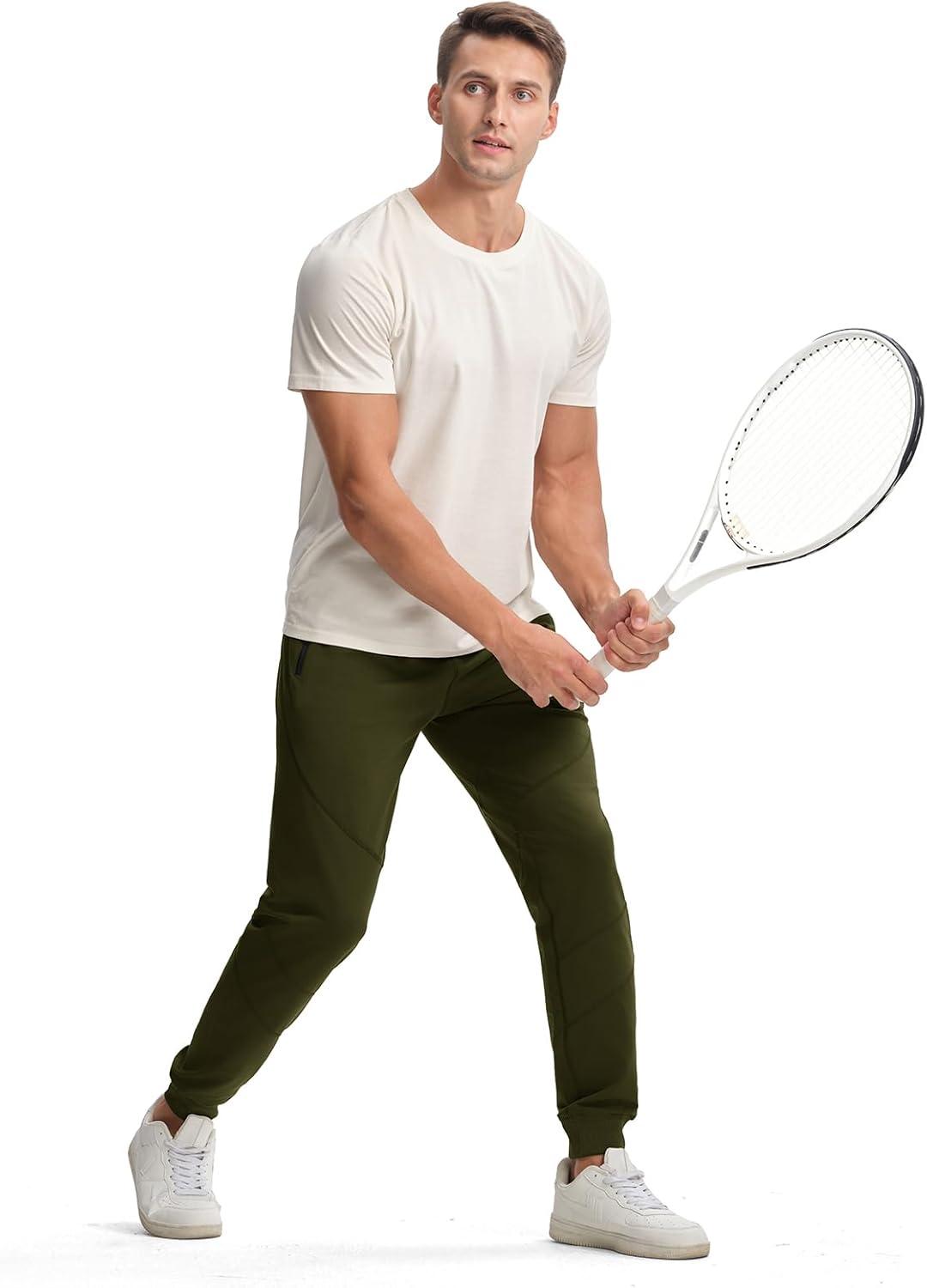 imageTBMPOY Mens Sweatpants with Zipper Pockets Lightweight Joggers Slim Fit Athletic Pants for Track Running WorkoutGreen