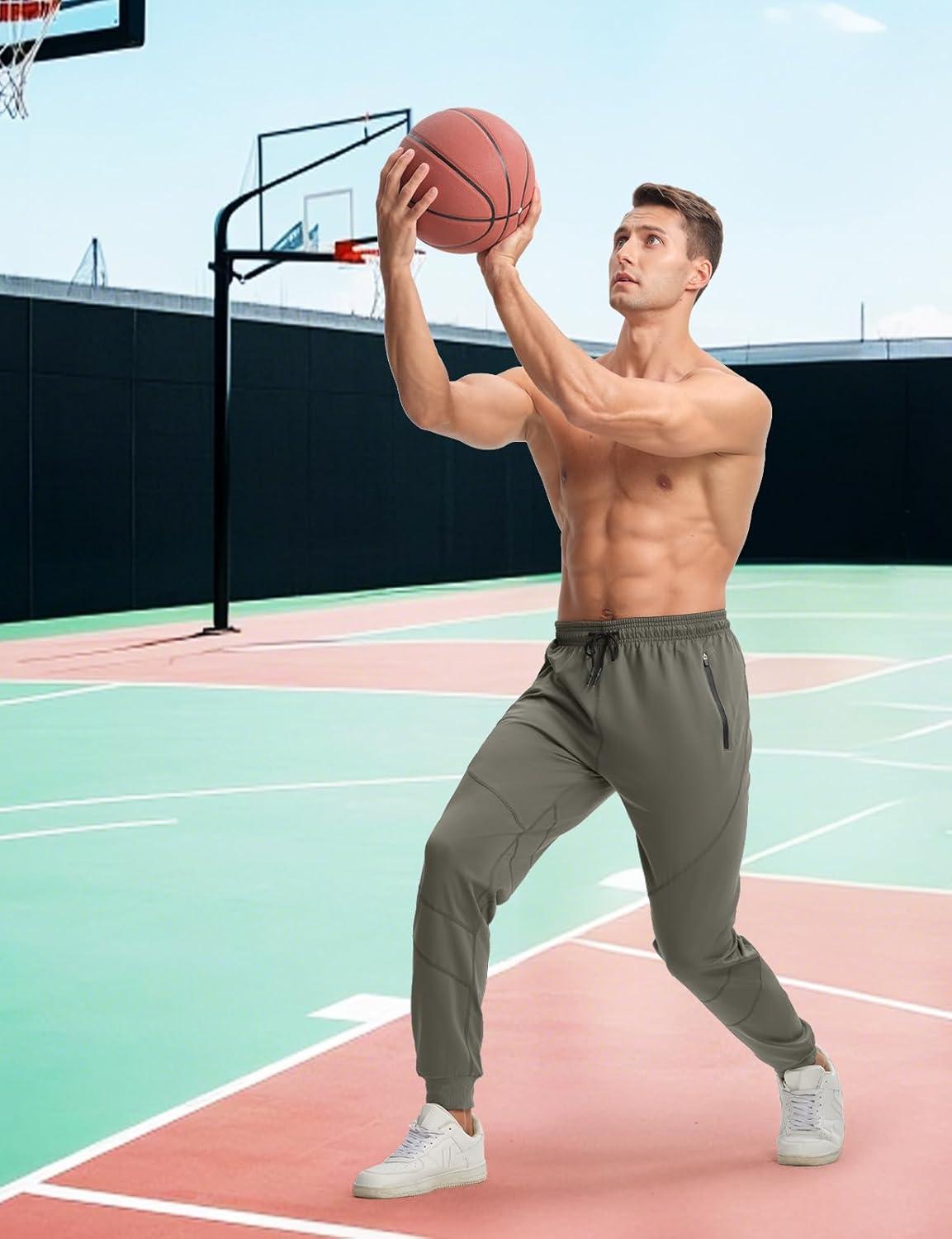 imageTBMPOY Mens Sweatpants with Zipper Pockets Lightweight Joggers Slim Fit Athletic Pants for Track Running WorkoutGrey