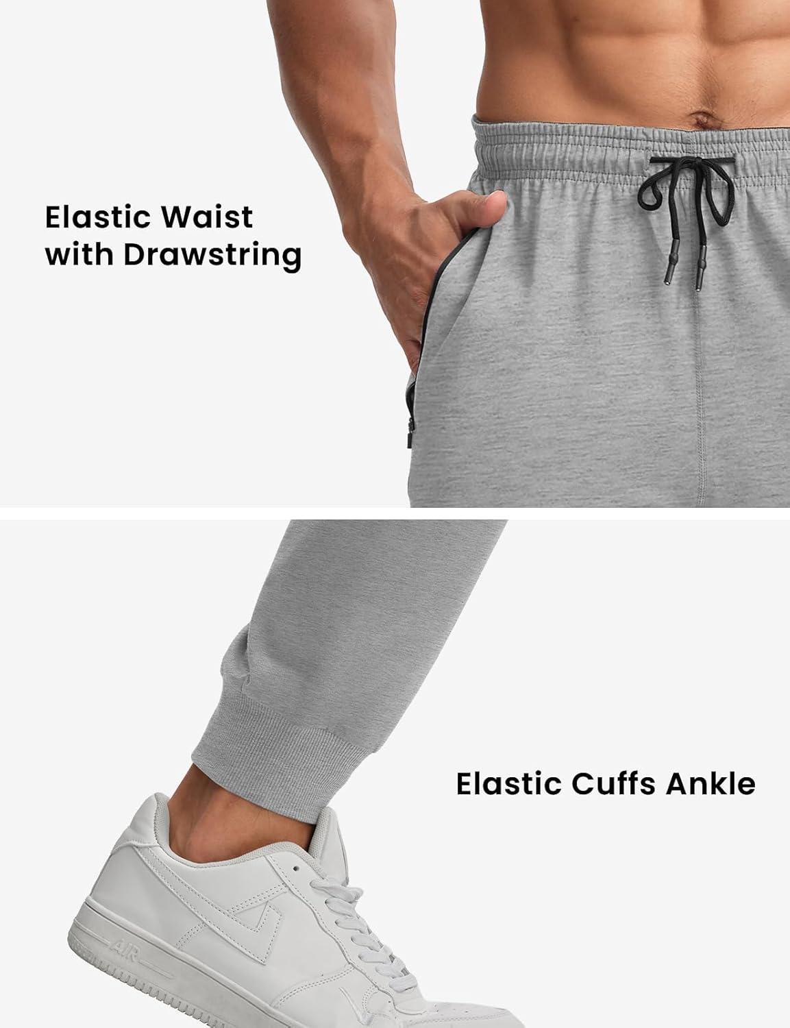 imageTBMPOY Mens Sweatpants with Zipper Pockets Lightweight Joggers Slim Fit Athletic Pants for Track Running WorkoutLight Grey