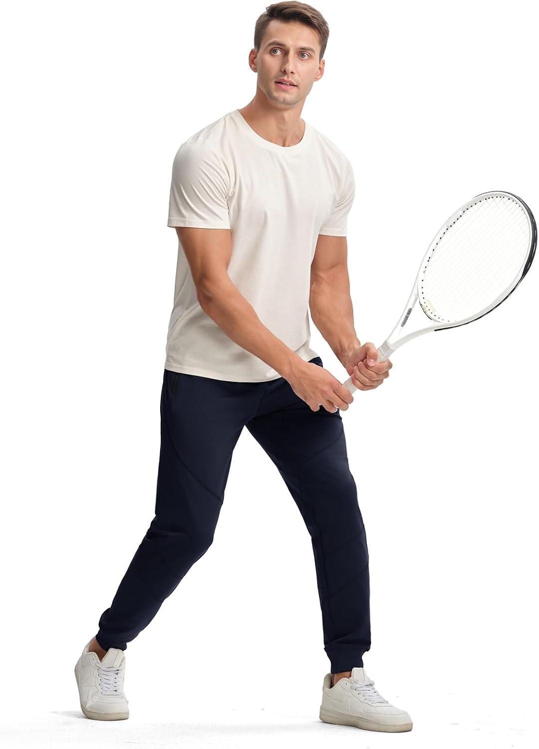 imageTBMPOY Mens Sweatpants with Zipper Pockets Lightweight Joggers Slim Fit Athletic Pants for Track Running WorkoutNavy