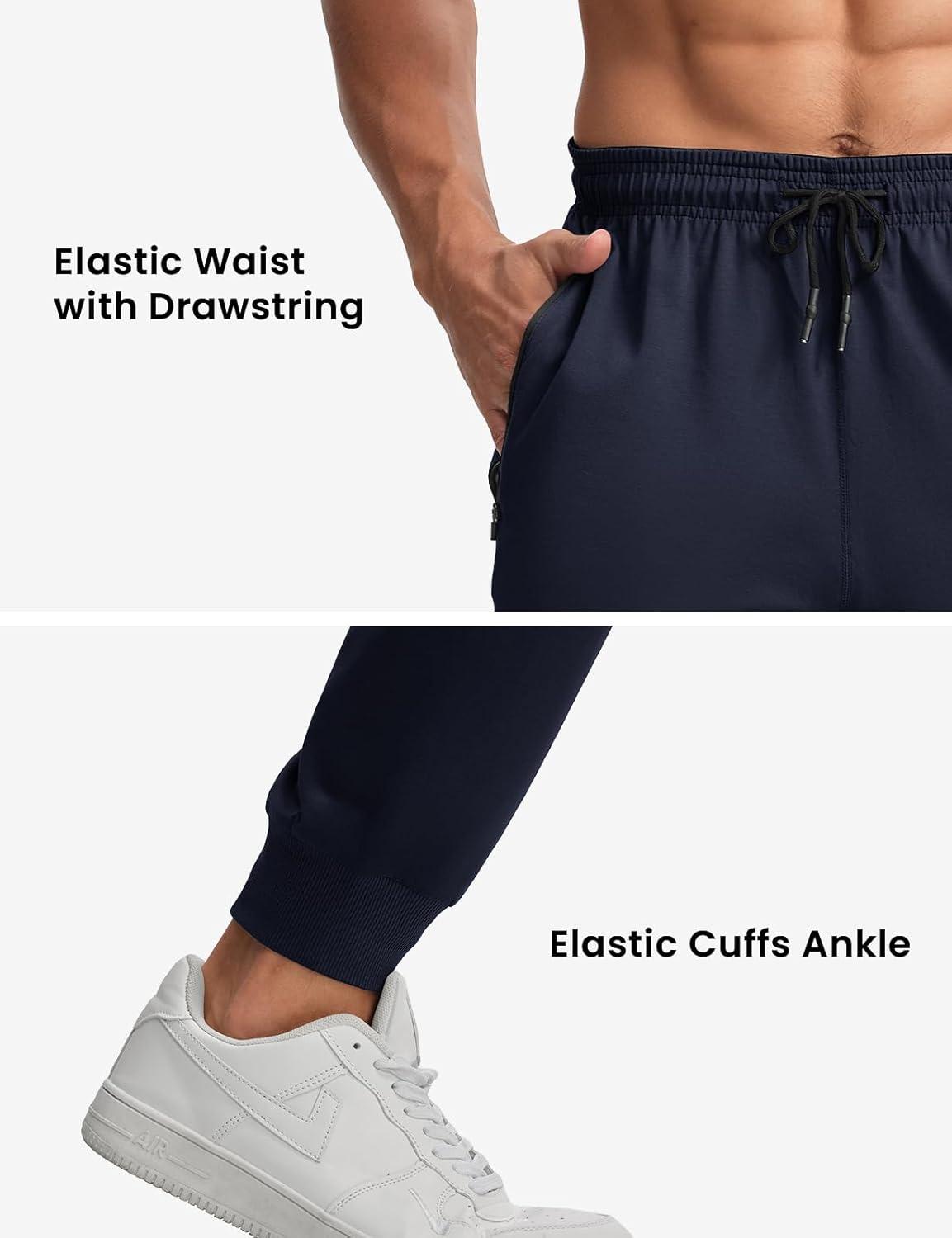 imageTBMPOY Mens Sweatpants with Zipper Pockets Lightweight Joggers Slim Fit Athletic Pants for Track Running WorkoutNavy