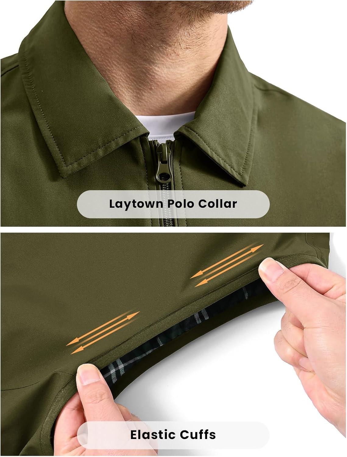 imageTBMPOY Mens Vest Casual Lightweight Thin Utility 3 Zip Pockets Stylish Sleeveless Jackets Summer Fall Golf Travel BusinessArmy Green