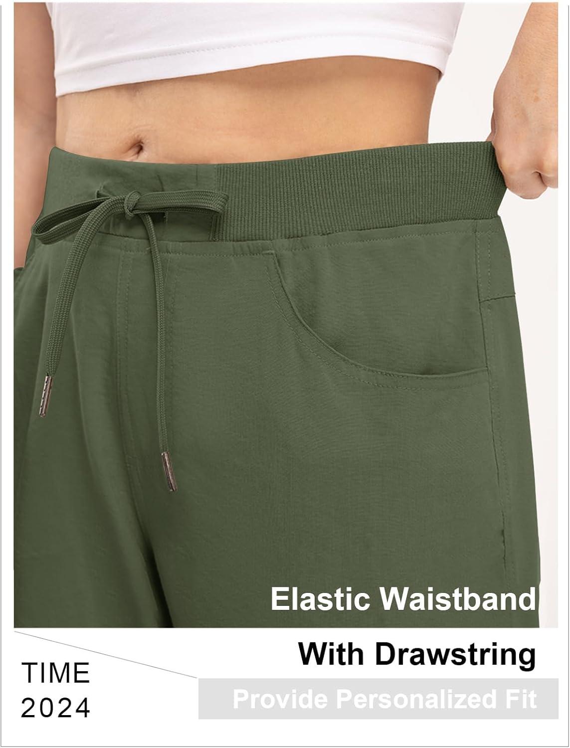 imageTBMPOY Womens 10quot Hiking Cargo Shorts Lightweight Quick Dry Bermuda Loose Outdoor Casual 5 Pockets for Summer Golf TravelArmy Green