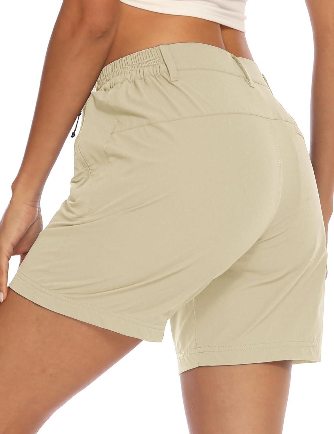 imageTBMPOY Womens 6quot Hiking Cargo Shorts Quick Dry with Pockets Work Golf Short Lightweight Outdoor Active Summer for Women6 Light Khaki