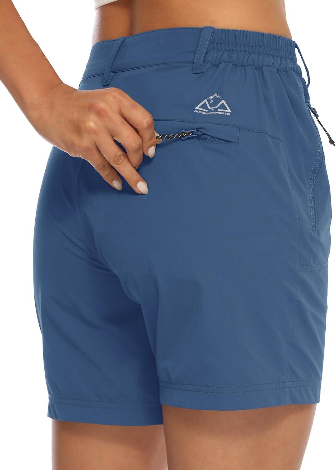 imageTBMPOY Womens 6quot Hiking Cargo Shorts Quick Dry with Pockets Work Golf Short Lightweight Outdoor Active Summer for Women6blue