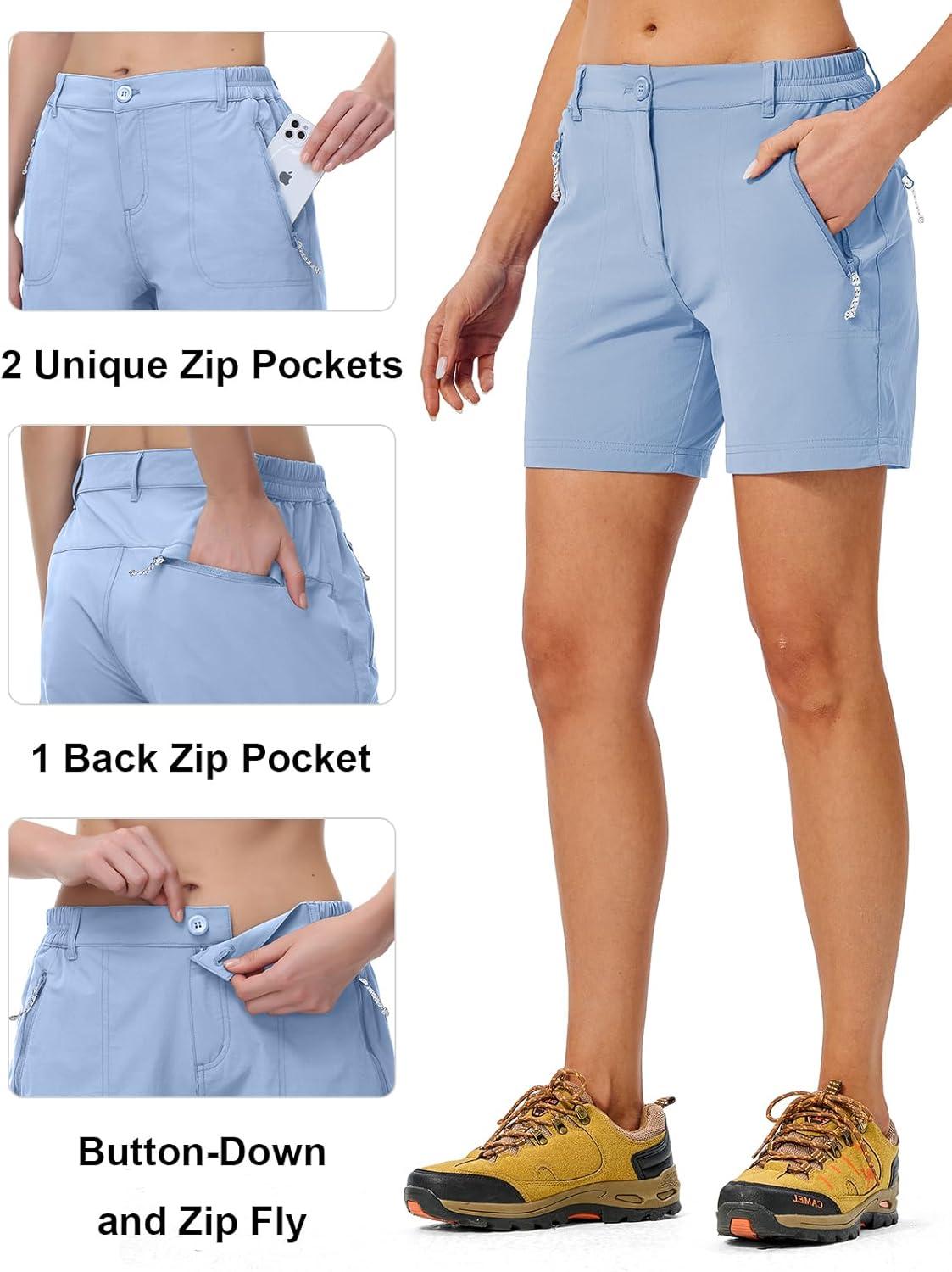 imageTBMPOY Womens 6quot Hiking Cargo Shorts Quick Dry with Pockets Work Golf Short Lightweight Outdoor Active Summer for Women6blue Purple