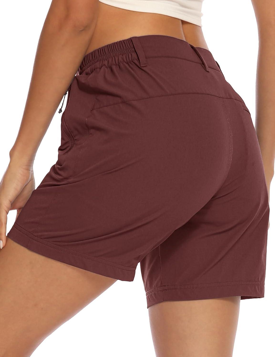 imageTBMPOY Womens 6quot Hiking Cargo Shorts Quick Dry with Pockets Work Golf Short Lightweight Outdoor Active Summer for Women6wine Red