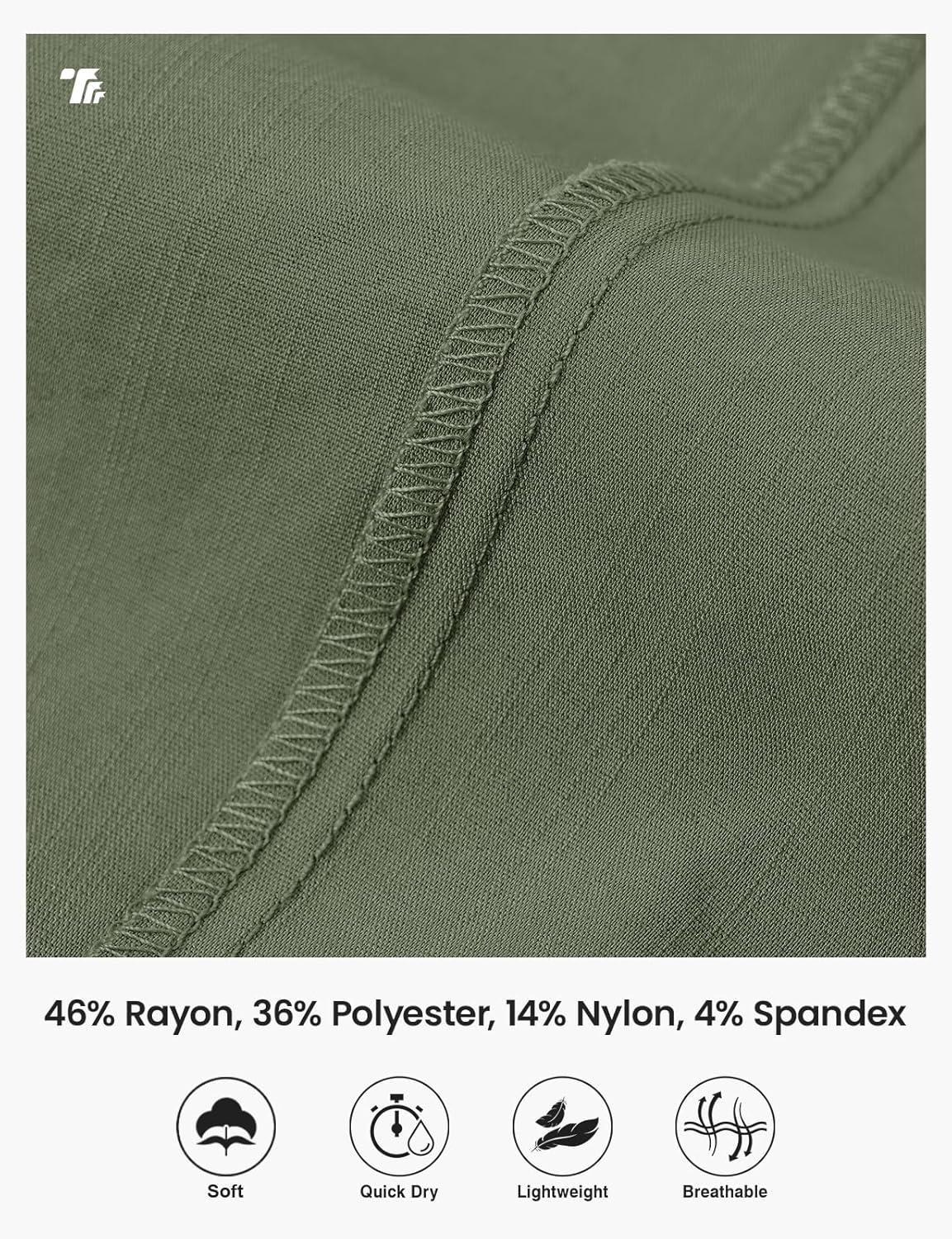 imageTBMPOY Womens Capri Pants Lightweight Quick Dry Hiking Cargo Pockets Casual Water Resistant Travel Cropped CottonArmy Green