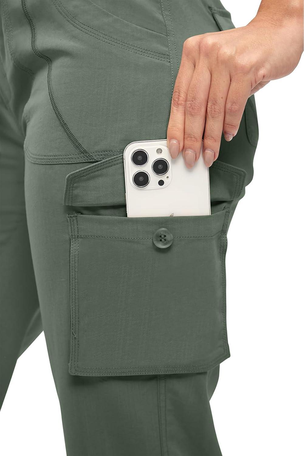 imageTBMPOY Womens Cargo Capris Lightweight Hiking Pants 6 Pockets Quick Dry Casual Outdoor Trip Loose Shorts Cropped CottonArmy Green