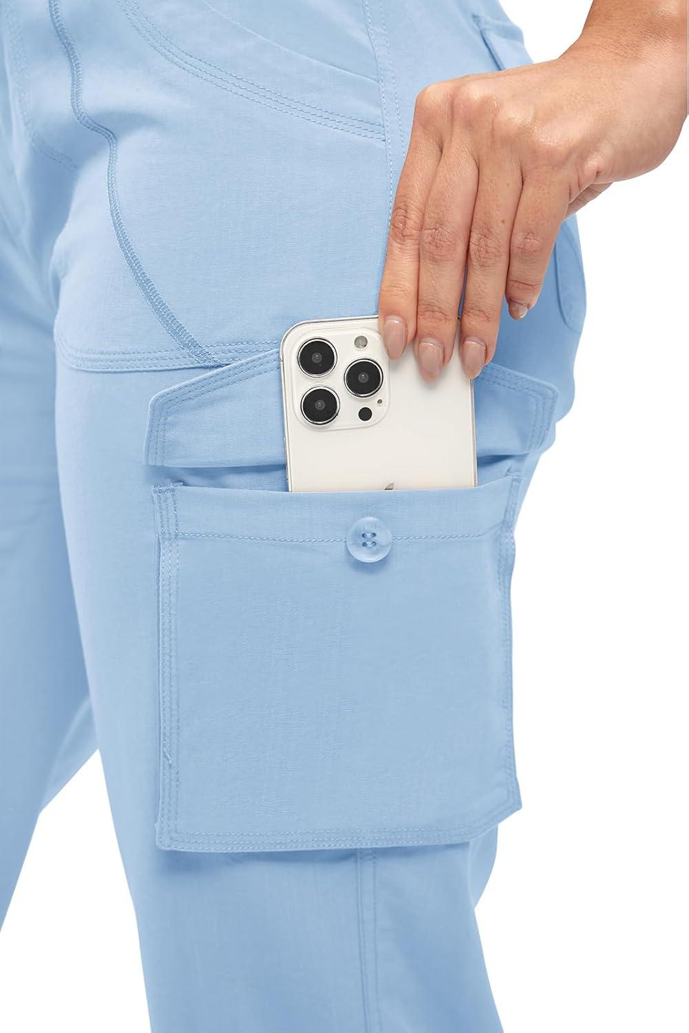imageTBMPOY Womens Cargo Capris Lightweight Hiking Pants 6 Pockets Quick Dry Casual Outdoor Trip Loose Shorts Cropped CottonBaby Blue