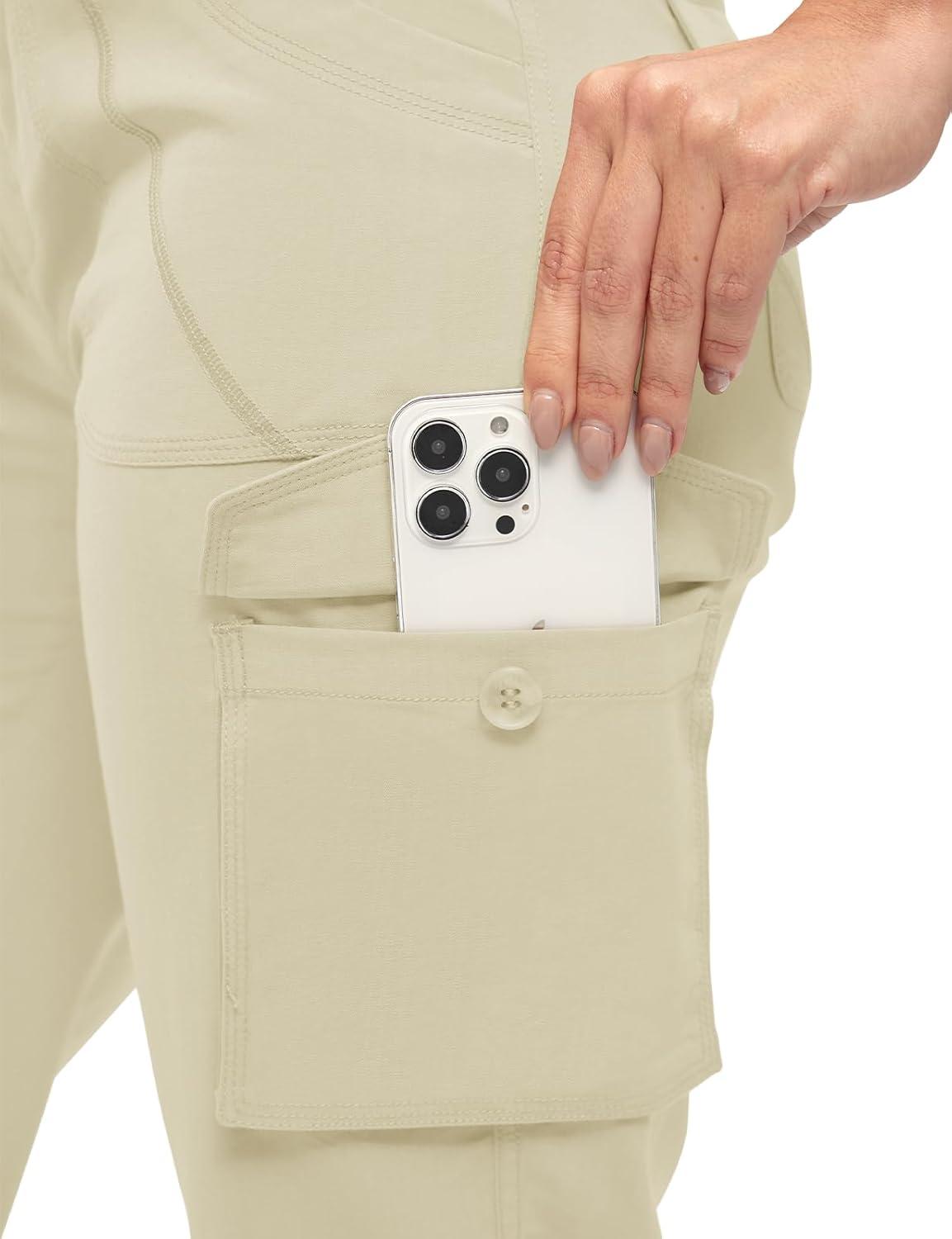 imageTBMPOY Womens Cargo Capris Lightweight Hiking Pants 6 Pockets Quick Dry Casual Outdoor Trip Loose Shorts Cropped CottonBeige