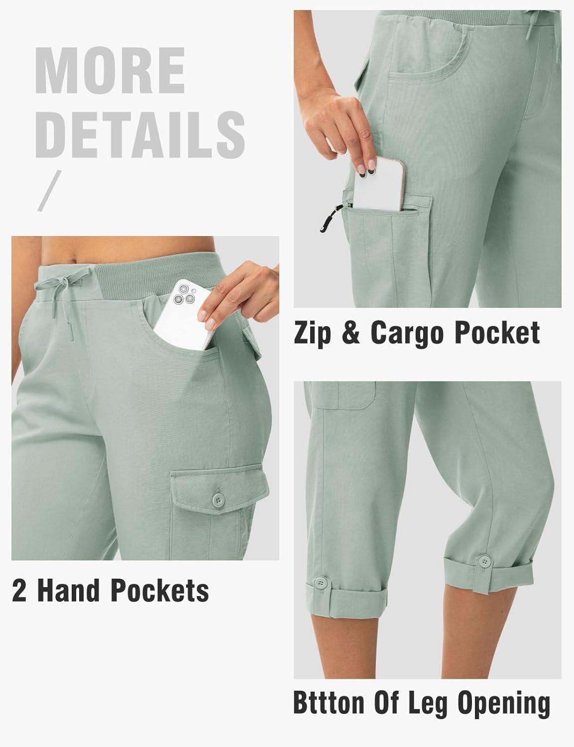 imageTBMPOY Womens Cargo Capris with Pockets Lightweight Hiking Capris Pants Quick Dry Casual Cropped Pants Summer Trip CottonStyle 2blue