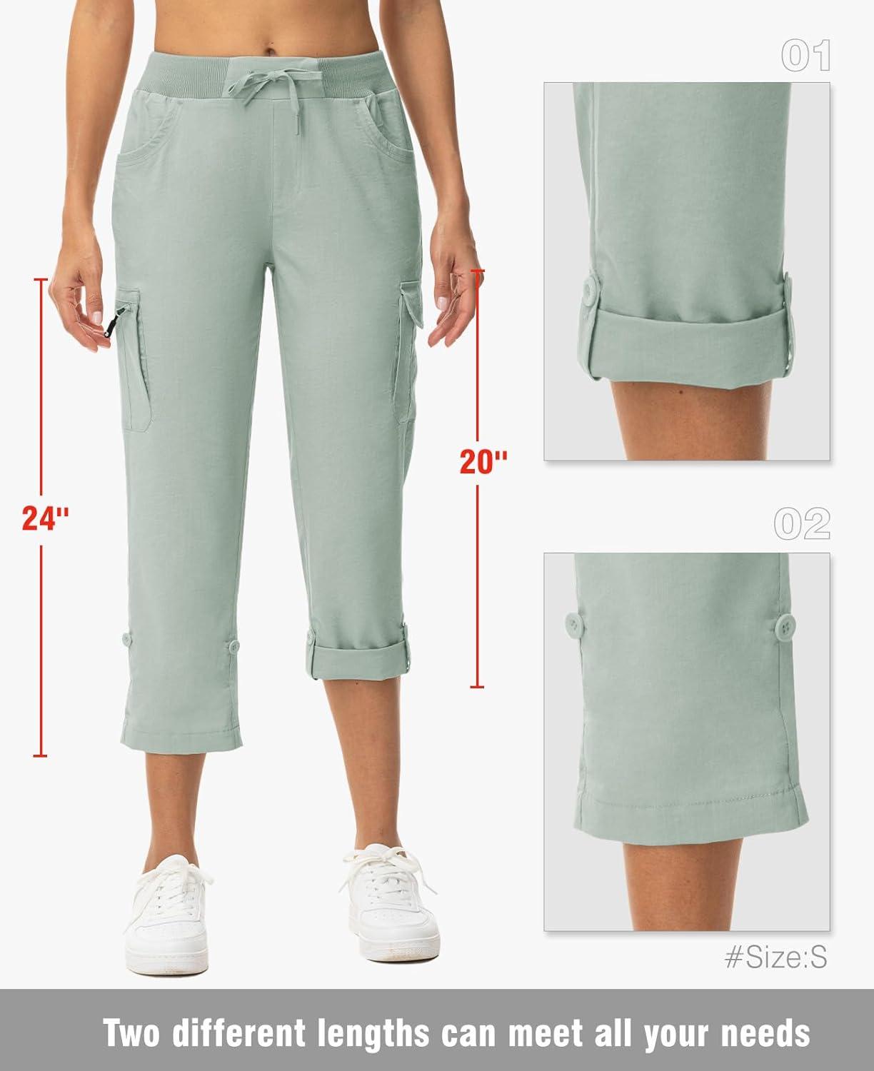 imageTBMPOY Womens Cargo Capris with Pockets Lightweight Hiking Capris Pants Quick Dry Casual Cropped Pants Summer Trip CottonStyle 2blue