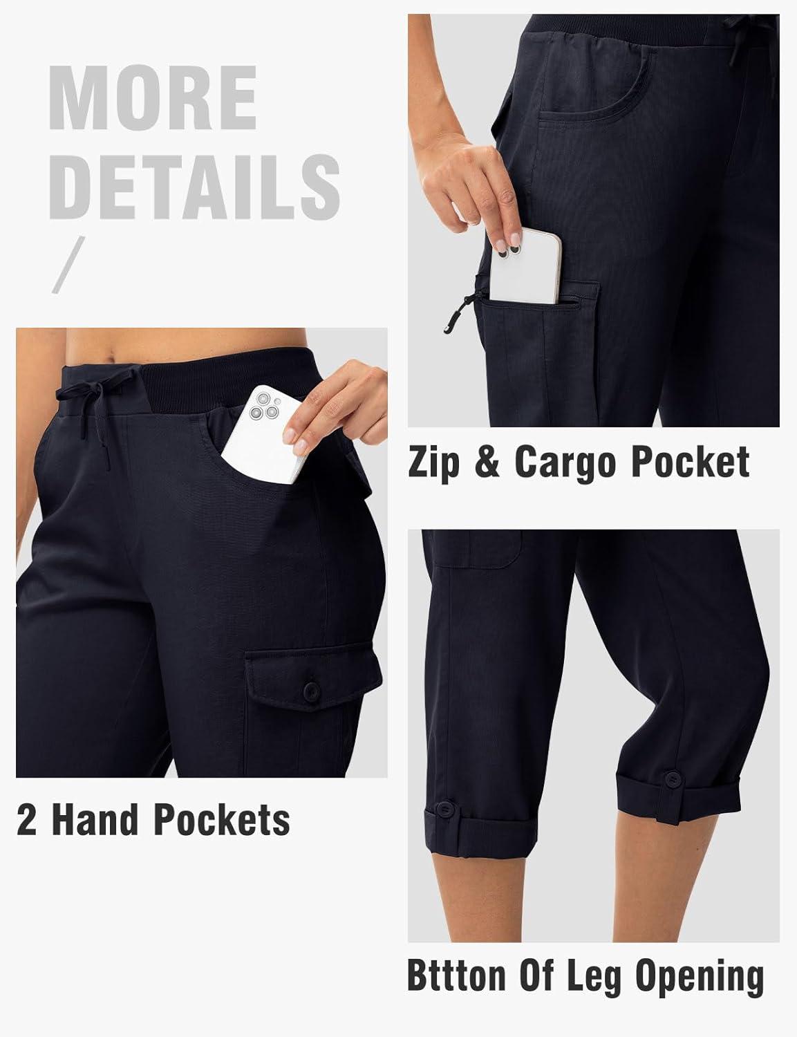imageTBMPOY Womens Cargo Capris with Pockets Lightweight Hiking Capris Pants Quick Dry Casual Cropped Pants Summer Trip CottonStyle 2navy