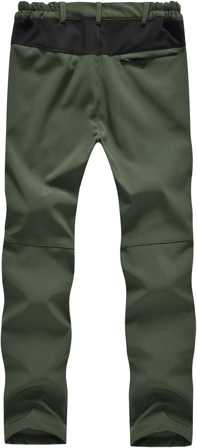 imageTBMPOY Womens Hiking Cargo Pants Outdoor Waterproof Windproof Softshell Fleece Snow Pants5green