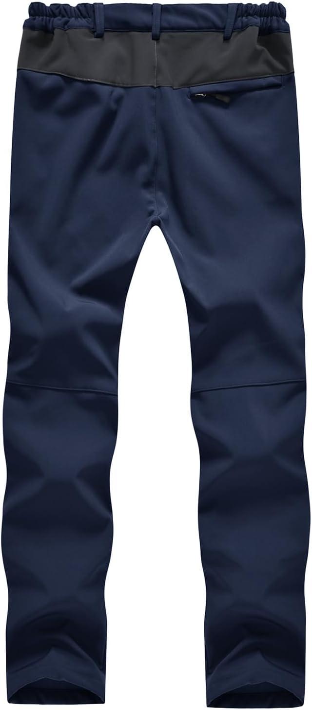 imageTBMPOY Womens Hiking Cargo Pants Outdoor Waterproof Windproof Softshell Fleece Snow Pants6navy