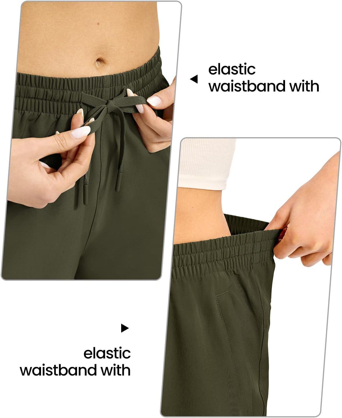 imageTBMPOY Womens Hiking Cargo Shorts 85quot Lightweight QuickDry Water Resistant Athletic Shorts with Zipper PocketsArmy Green