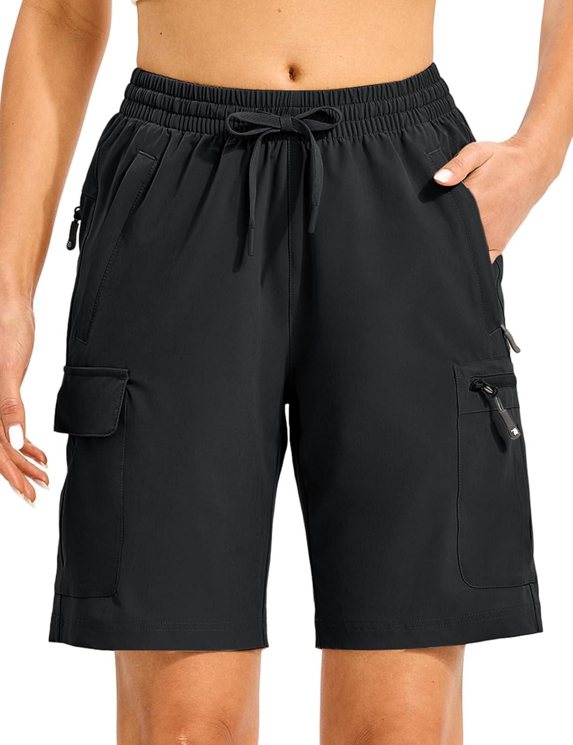 imageTBMPOY Womens Hiking Cargo Shorts 85quot Lightweight QuickDry Water Resistant Athletic Shorts with Zipper PocketsDark Grey