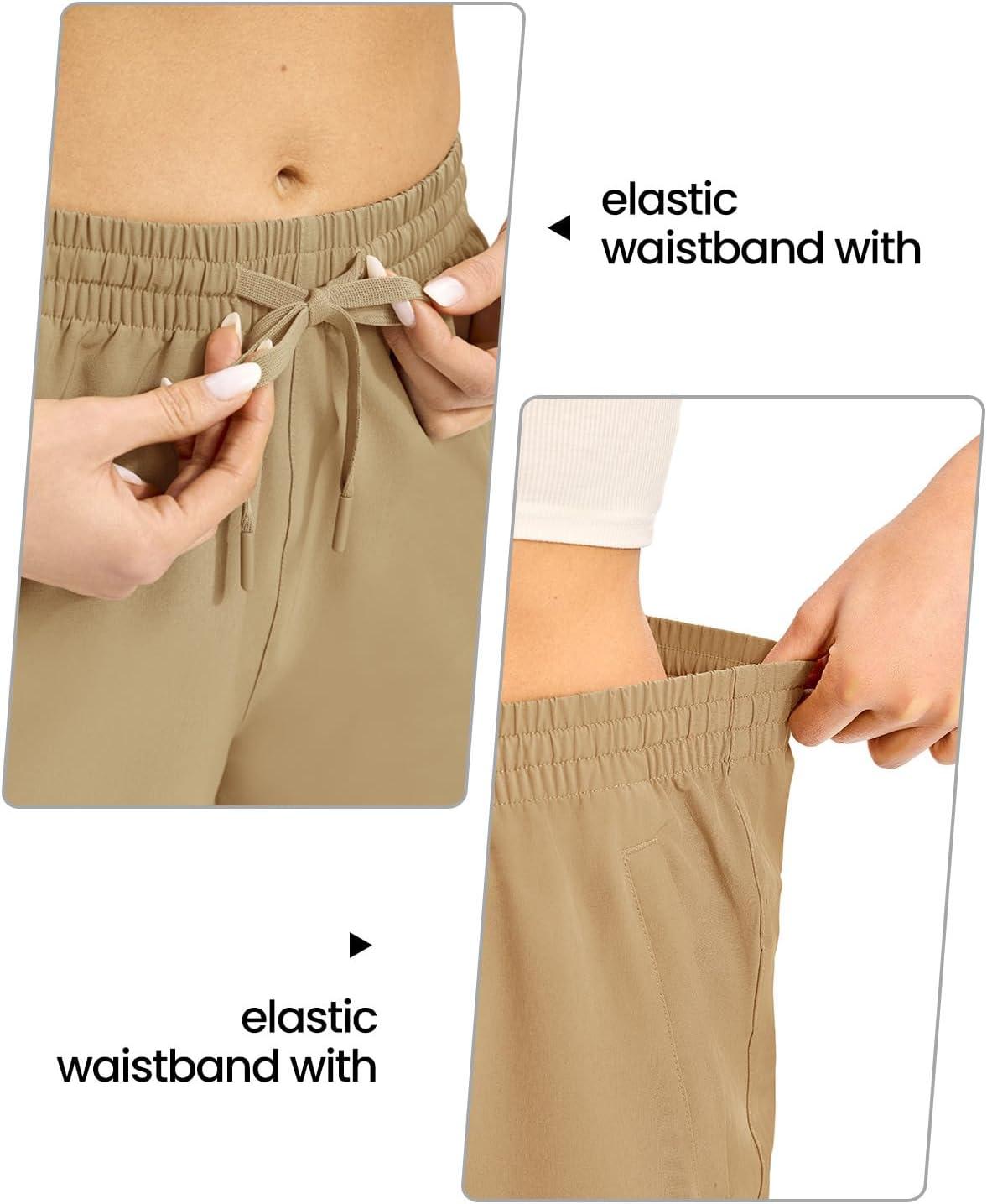 imageTBMPOY Womens Hiking Cargo Shorts 85quot Lightweight QuickDry Water Resistant Athletic Shorts with Zipper PocketsKhaki