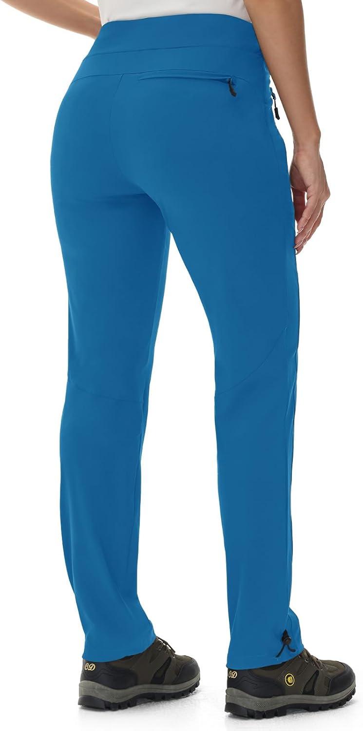 imageTBMPOY Womens Hiking Pants Lightweight Water Resistant Travel Joggers Quick Dry Outdoor Athletic Pants Zipper PocketsBlue