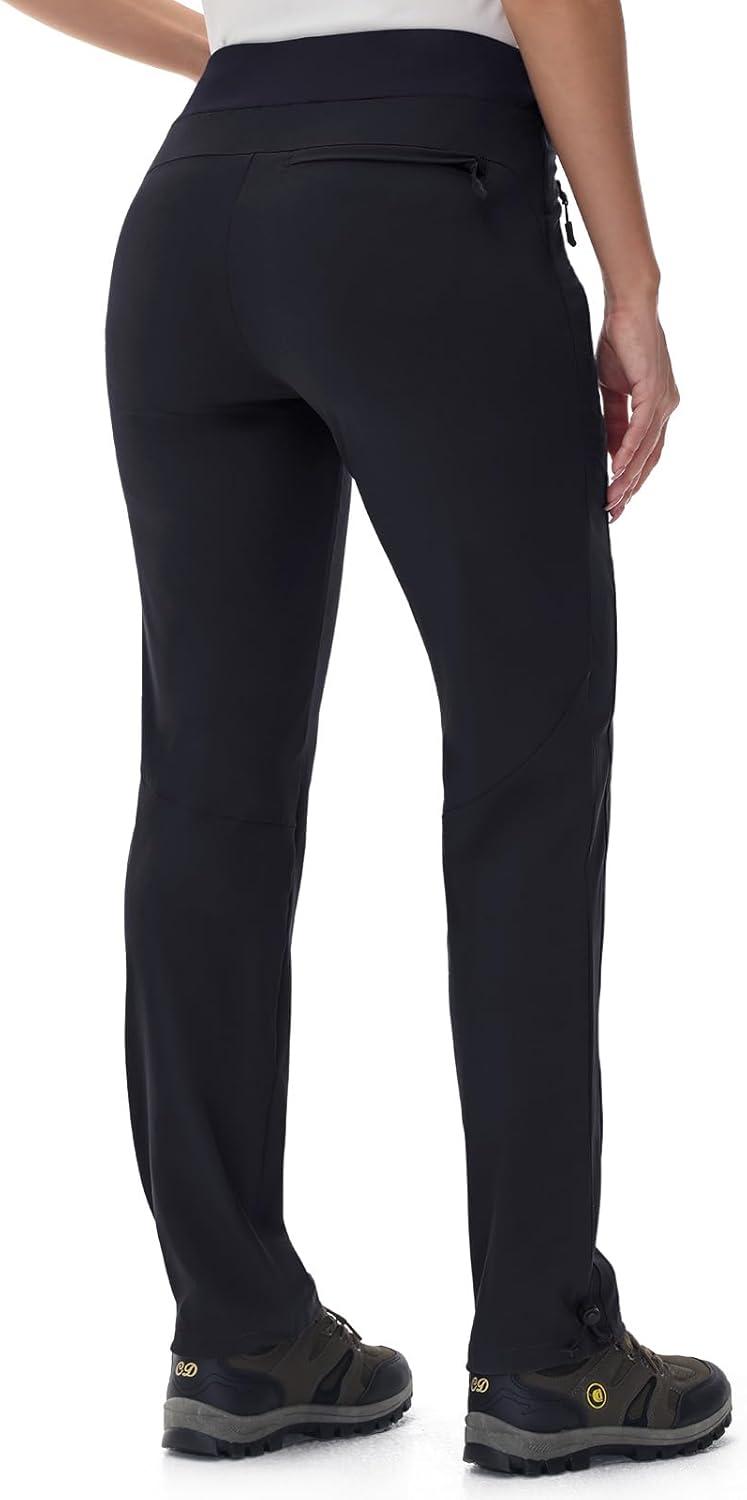 imageTBMPOY Womens Hiking Pants Lightweight Water Resistant Travel Joggers Quick Dry Outdoor Athletic Pants Zipper PocketsNavy Blue